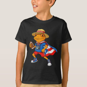 T-shirt Grenouille coqui cool drapeau de porto rico footba