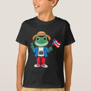 T-shirt Grenouille Coqui drapeau de Porto Rico signe de pa