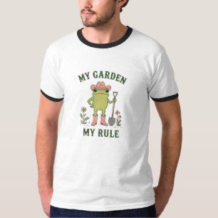 T-shirt Grenouille Cowboy Jardinage Mon Jardin Ma Règle