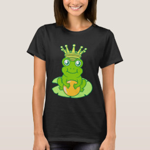 T-shirt Grenouille Crapaud Doré Roi Conte de Fées Couronne