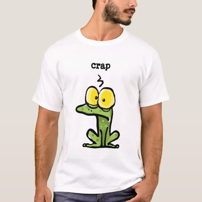 T-shirt Grenouille/crapaud drôles pensant, "MERDE " (Devant)