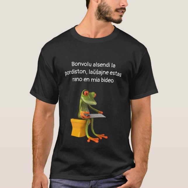 T-shirt Grenouille dans un bidet, chemise foncée (Devant)