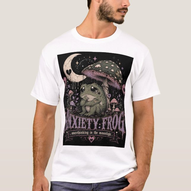T-shirt Grenouille d'anxiété Réflexion excessive Design Cl (Devant)