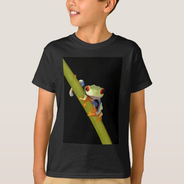 T-shirt grenouille d'arbre observée par rouge (Devant)