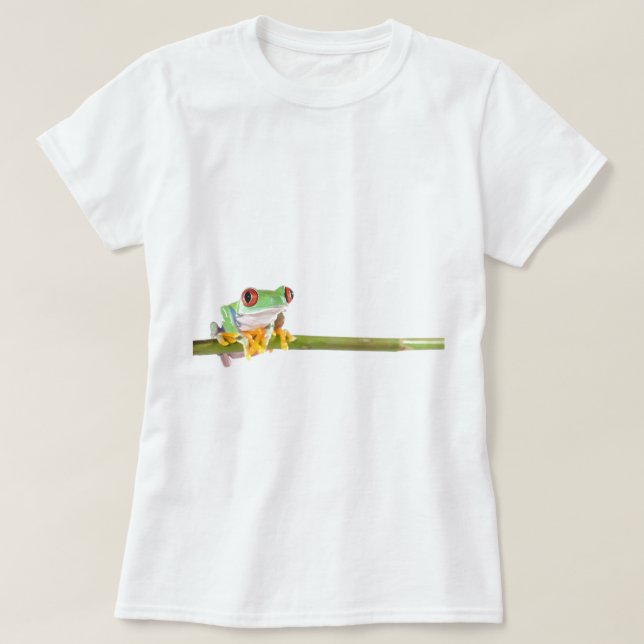 T-shirt grenouille d'arbre observée par rouge (Design devant)
