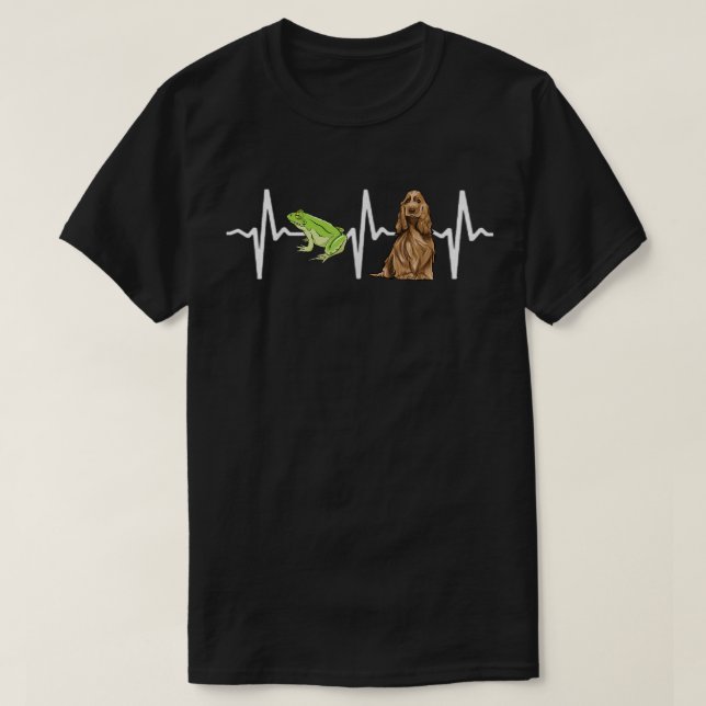 T-shirt Grenouille d'arbre vert Cocker anglais Espaniel He (Design devant)