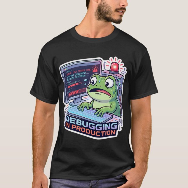 T-shirt Grenouille de débogage en production - Programmeur (Devant)