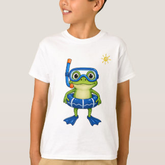 T-shirt Grenouille de plongée en apnée mignonne dessin ani