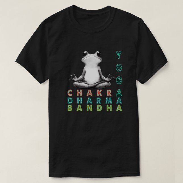 T-shirt grenouille de yoga, grenouille de chakra (Design devant)