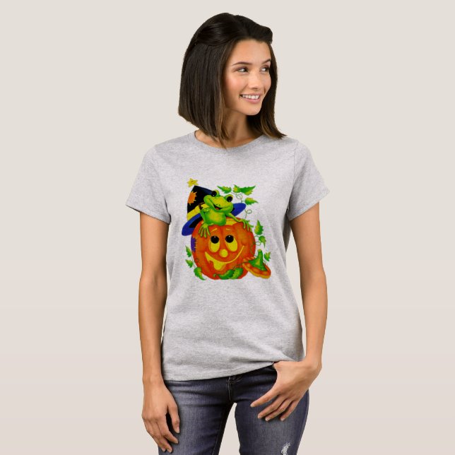 T-shirt Grenouille des sorcières d'Halloween (Devant entier)