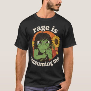T-shirt Grenouille drôle de rage me consume Mème sarcastiq