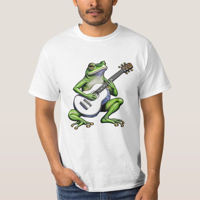 T-shirt Grenouille drôle jouant de la guitare (Devant)