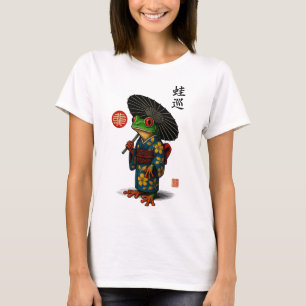 T-shirt Grenouille Edo en Kimono avec Parasol