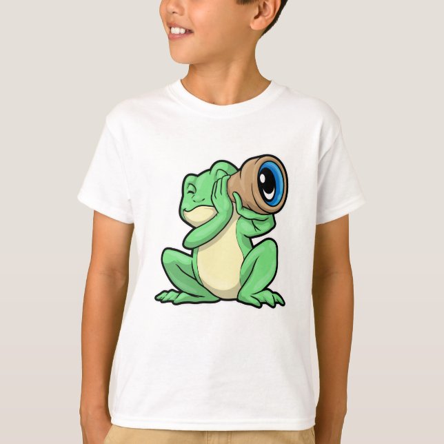 T-shirt Grenouille en astronomie avec télescope (Devant)