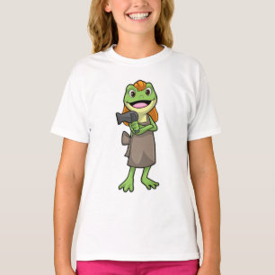 T-shirt Grenouille en coiffeur avec sèche-cheveux