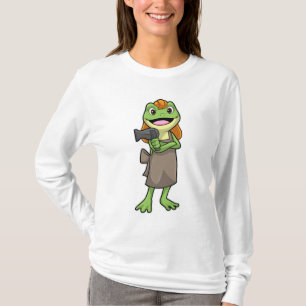 T-shirt Grenouille en coiffeur avec sèche-cheveux