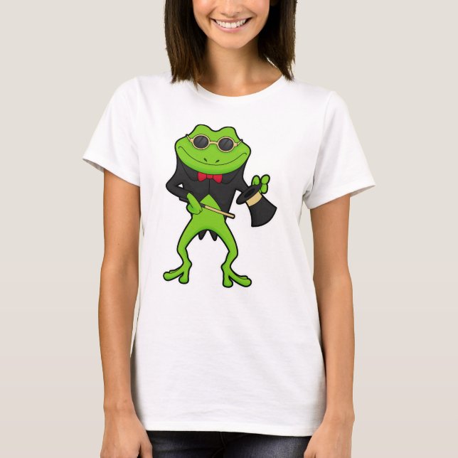 T-shirt Grenouille en magicien avec baguette magique & Cas (Devant)