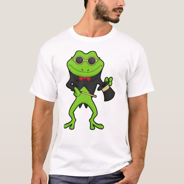 T-shirt Grenouille en magicien avec baguette magique & Cas (Devant)