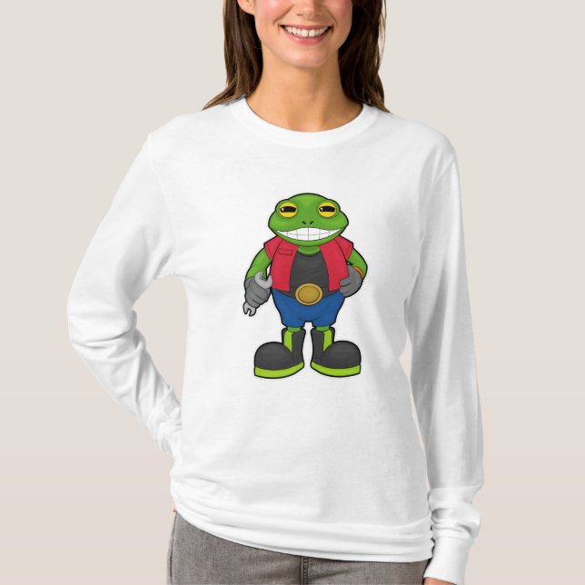 T-shirt Grenouille en mécanique avec spanner (Devant)