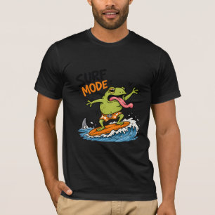 T-shirt Grenouille en mode surf drôle   Grenouille idiote 