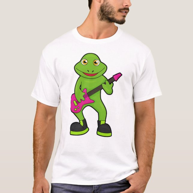 T-shirt Grenouille en musicien avec guitare (Devant)