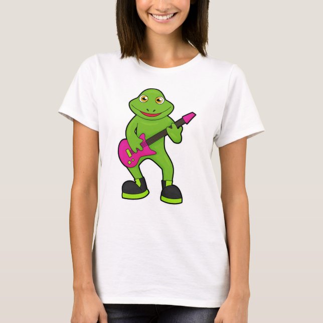 T-shirt Grenouille en musicien avec guitare (Devant)