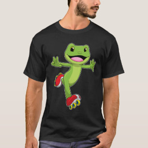 T-shirt Grenouille en Patinage en ligne avec Roller skates