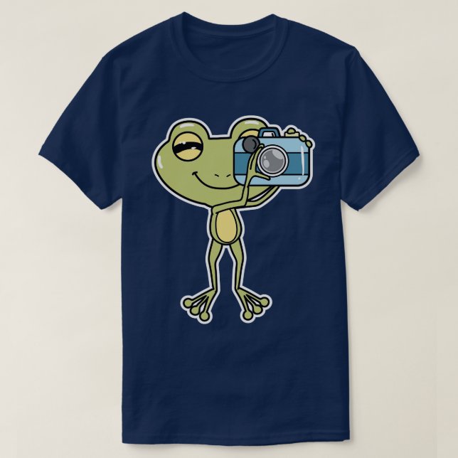T-shirt Grenouille en photographe avec caméra (Design devant)
