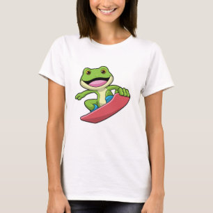 T-shirt Grenouille en Snowboard avec Snowboard