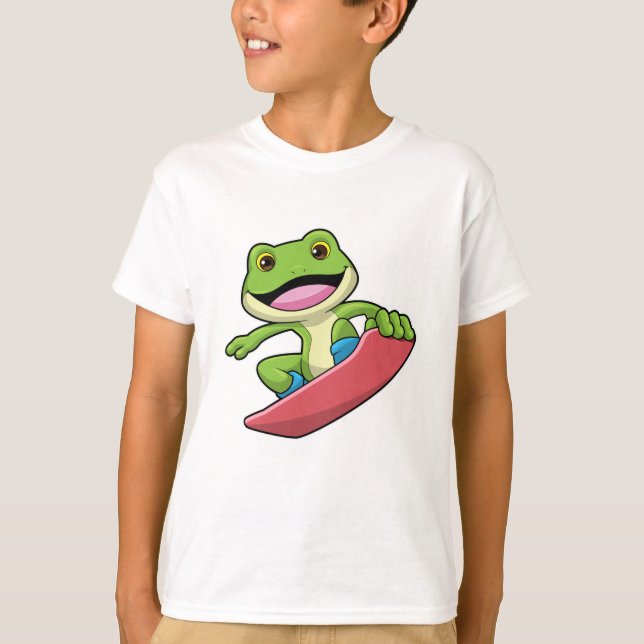 T-shirt Grenouille en Snowboard avec Snowboard (Devant)