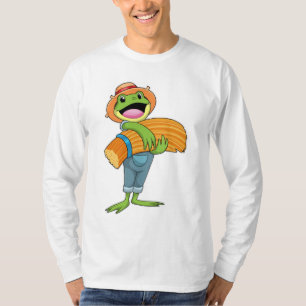 T-shirt Grenouille en tant que fermier avec paille