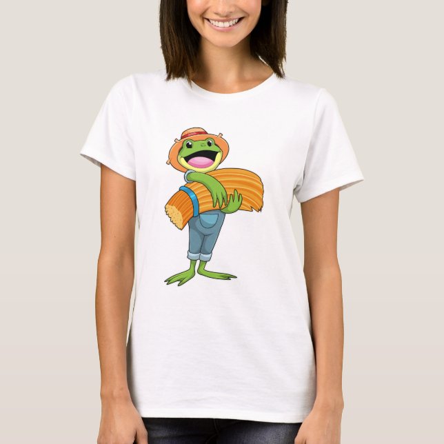 T-shirt Grenouille en tant que fermier avec paille (Devant)