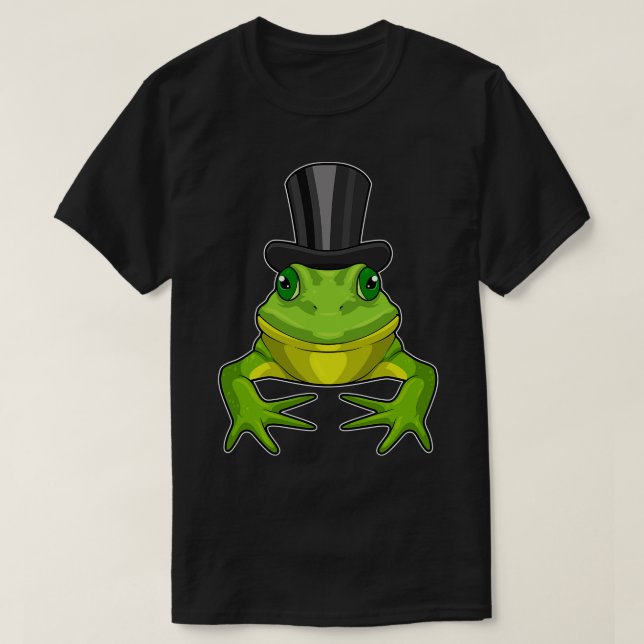 T-shirt Grenouille en tant que gentilhomme avec chapeau su (Design devant)