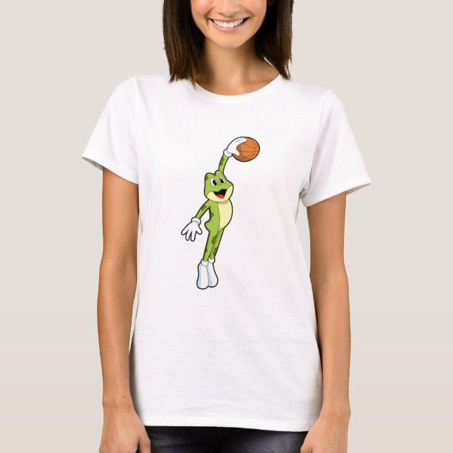T-shirt Grenouille en tant que joueur de basket-ball avec  (Devant)