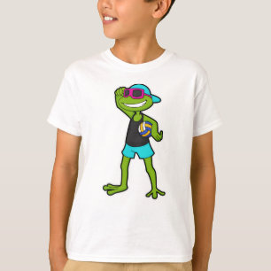 T-shirt Grenouille en tant que joueur de volleyball avec v