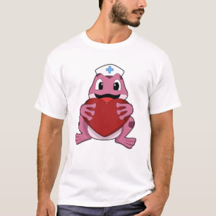 T-shirt Grenouille en tant qu'infirmière avec coeur