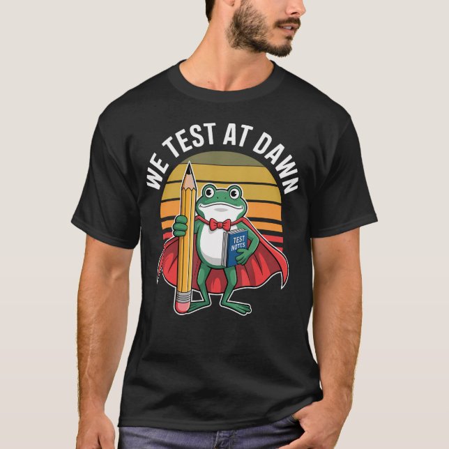 T-shirt Grenouille Enseignante Nous Testons à l'Aube Coord (Devant)