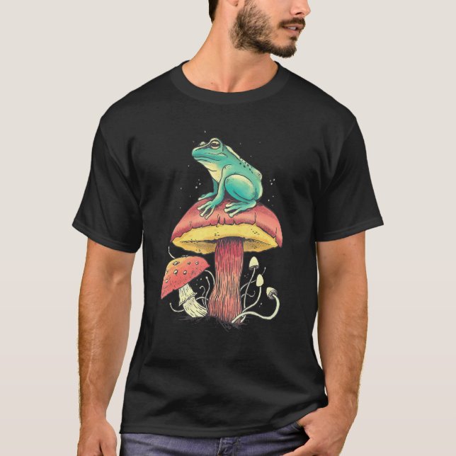 T-shirt Grenouille Esthétique Champignons de la forêt (Devant)