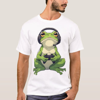 T-shirt Grenouille Gamer Détendue – Conception de Mascotte