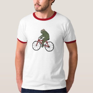 T-shirt Grenouille gentilhomme sur une chemise à bicyclett