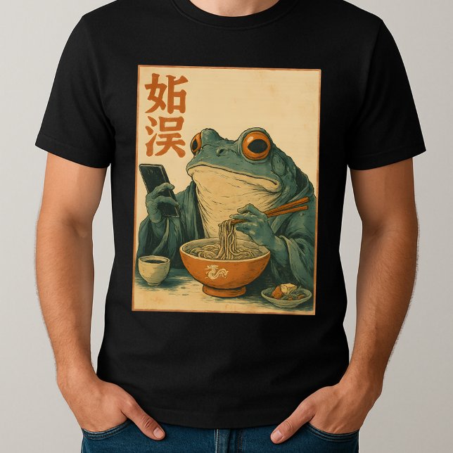 T-shirt Grenouille grincheuse Mange Ramen et Soll Phone Ar (Créateur téléchargé)