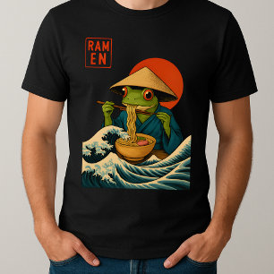 T-shirt Grenouille grincheuse Ramen Sumi-e Kawaii Peinture