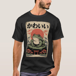 T-shirt Grenouille grincheuse rétro bois gravé vintage Uki