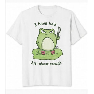 T-shirt Grenouille Grognon Avec Couteau - J'en Ai Ras-le-b
