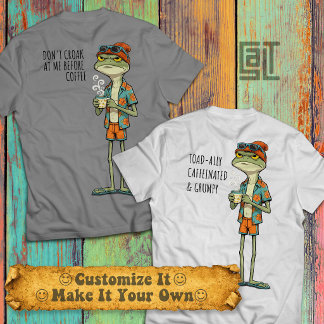 T-shirt Grenouille Grognon Cool Amoureuse de Café dans une