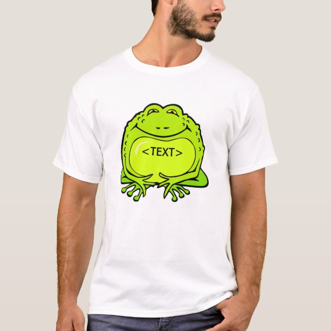 T-shirt grenouille grosse et heureuse, <TEXT> (Devant)