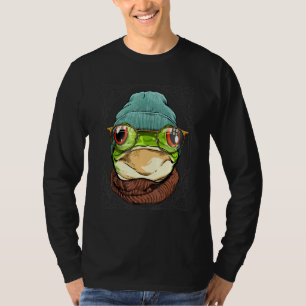 T-shirt Grenouille Hipster Animale Portant Des Lunettes Gr
