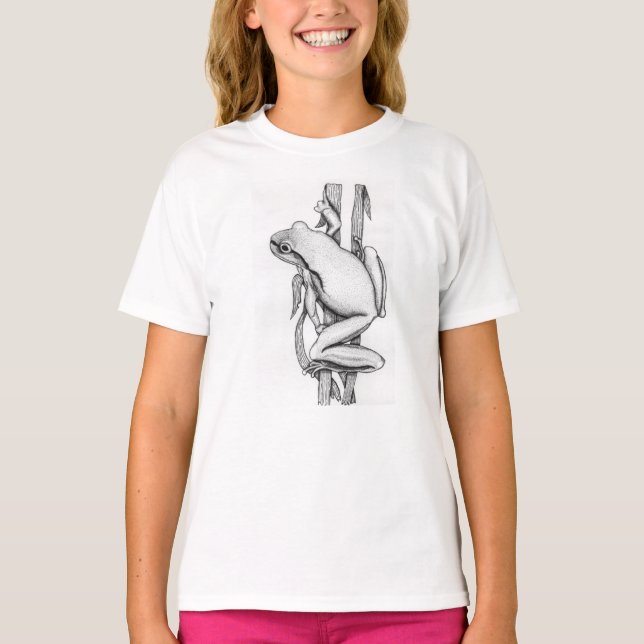T-shirt Grenouille illustrée sur herbe - par Skye Ryan-Eva (Devant)