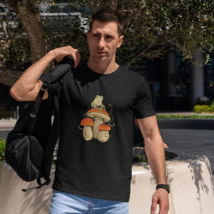 T-shirt Grenouille Jouant Banjo Sur Champignons