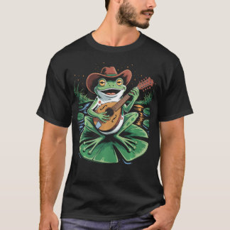 T-shirt Grenouille jouant de la mandoline Mandoliniste Blu